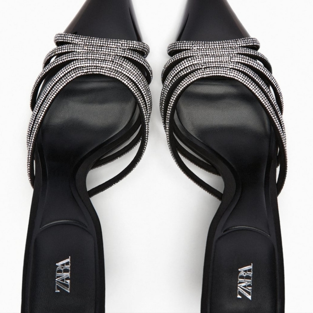 Zara rhinestone mule.mt